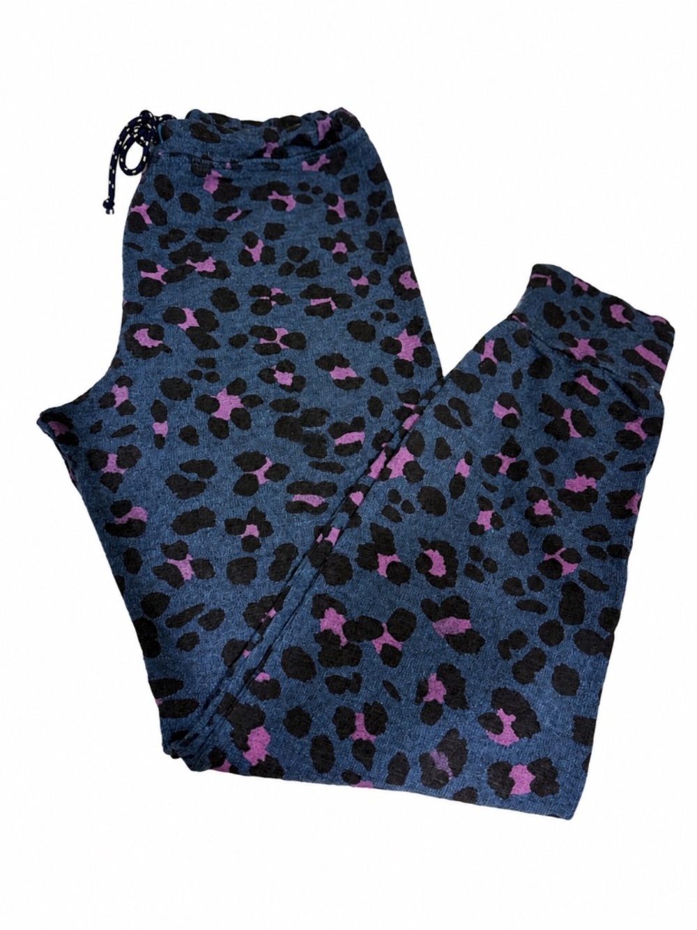 Sundry Leopard Print Jogger Sweatpants Blue Purple Size 2 Medium Made in USA